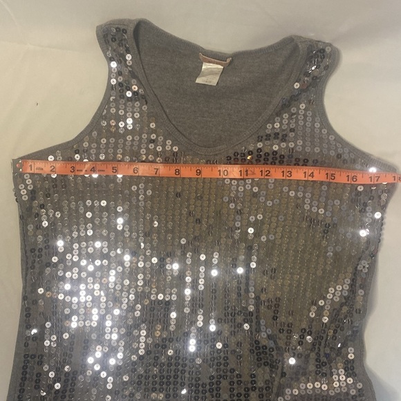 Seizin Gray Sequin Sleeveless Tank Top, Size 2XL - Picture 5 of 5
